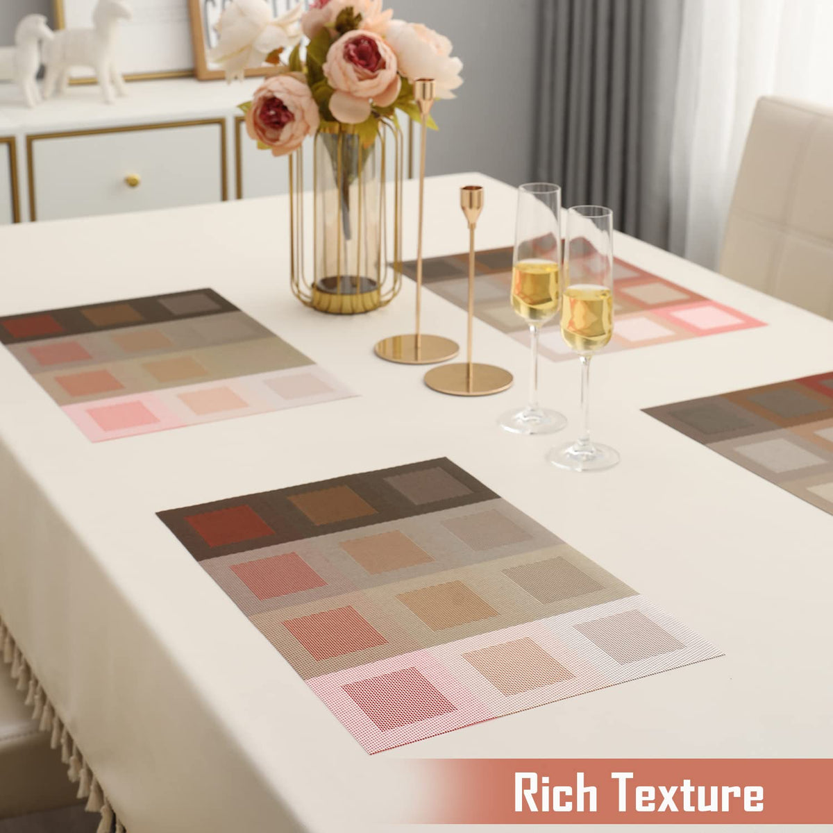 PVC Dining Table Mats, Gradient Red