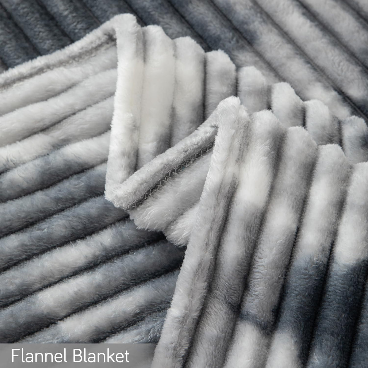 Buy Grey Gradient Luxury Flannel Fleece Blankets - Lightweight & Soft | HOKIPO
