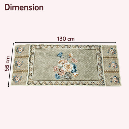 Eternal Floral Printed Quilted Fridge Top Cover with side Pockets - Whispering Roses