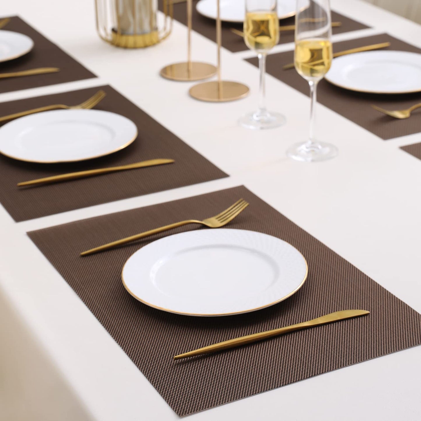 PVC Dining Table Mats, Brown