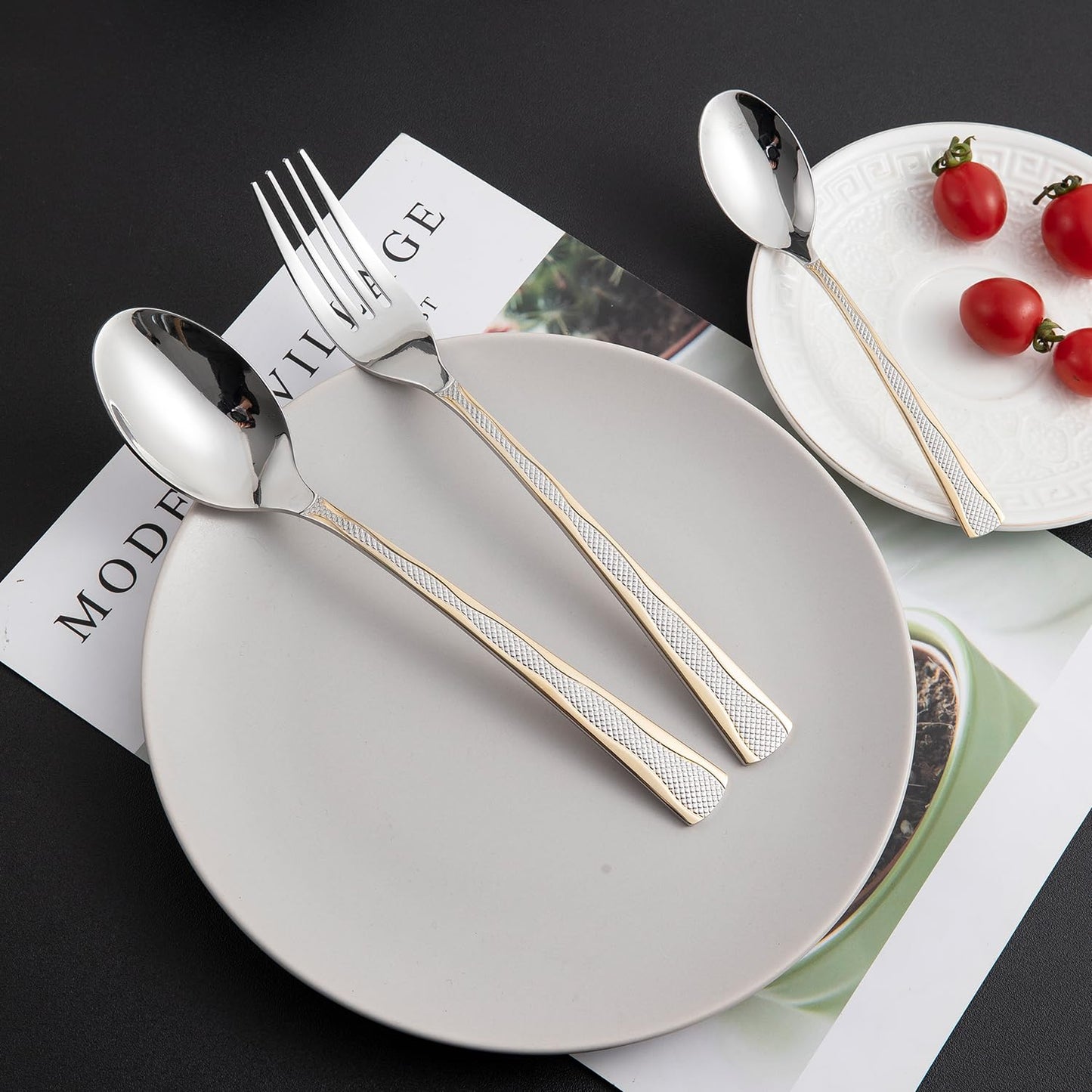 Cutlery Set of 18 / 24 Pcs Stainless Steel Flatware Set, Mirror Finish - Silverware
