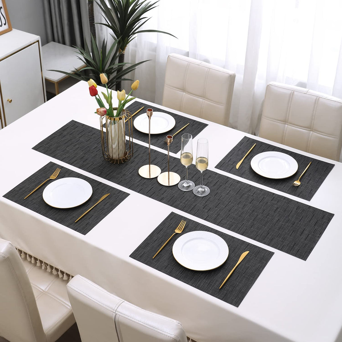 PVC Dining Table Mats, Black