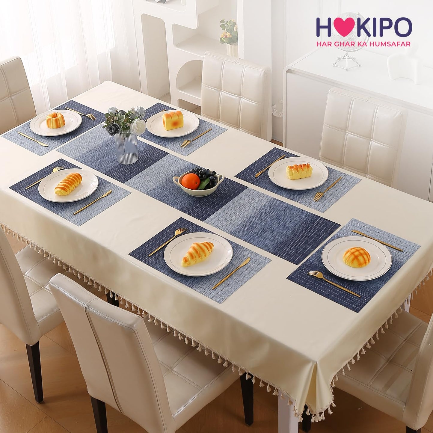 GradientHue PVC Mats for Dining Table - Ocean Hue