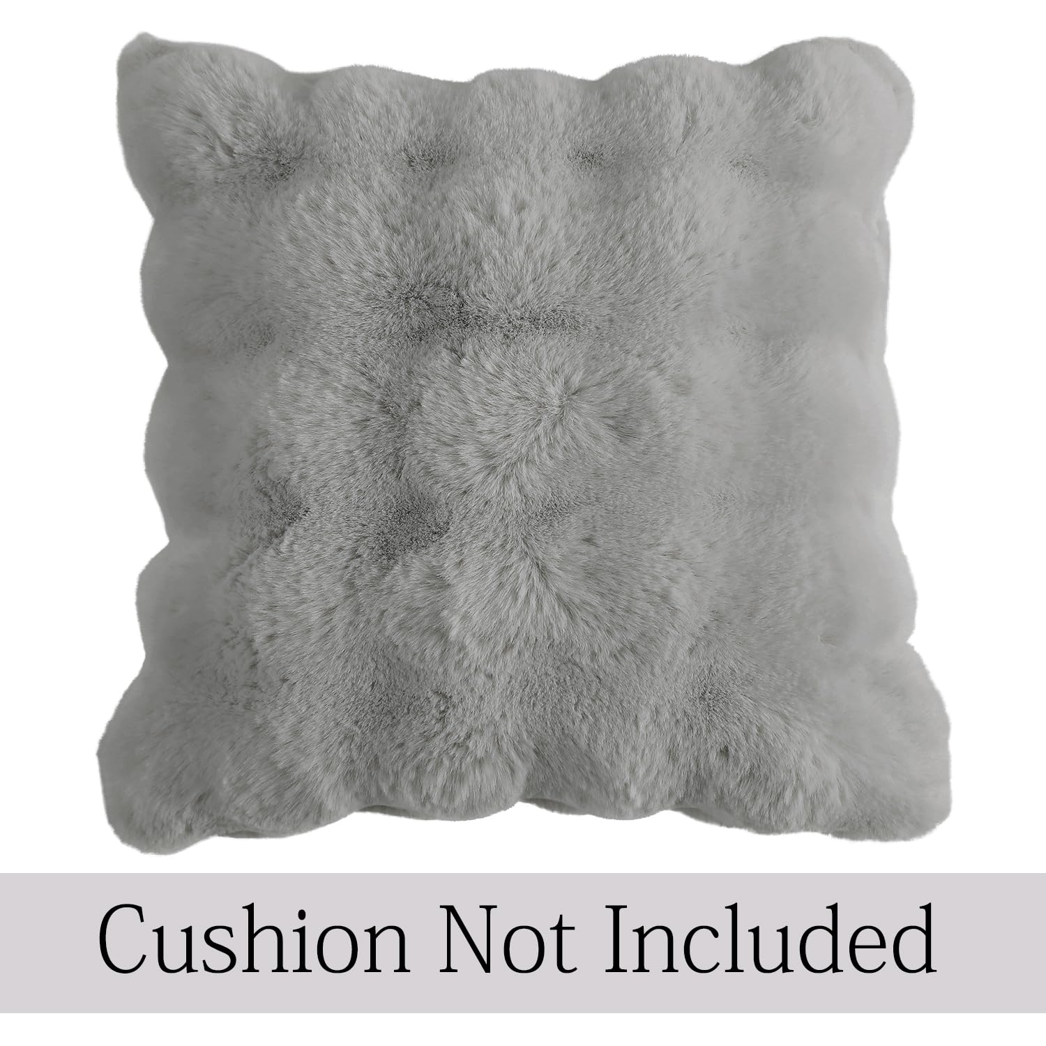 Buy Premium Cool Grey colour Zippered faux rabbit fur Pillow Covers