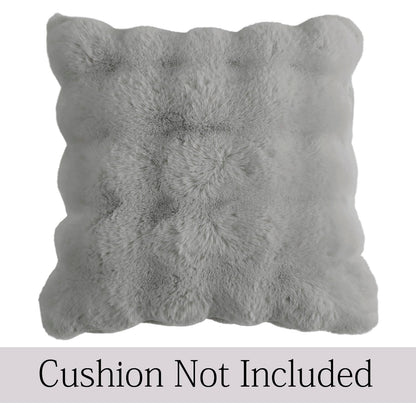 Buy Premium Cool Grey colour Zippered faux rabbit fur Pillow Covers