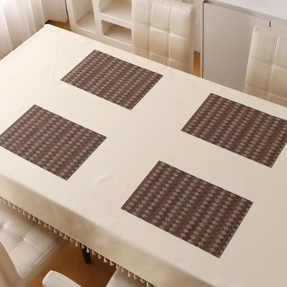 RhombusEcho Washable PVC Mats for Dining Table - Taupe Brown