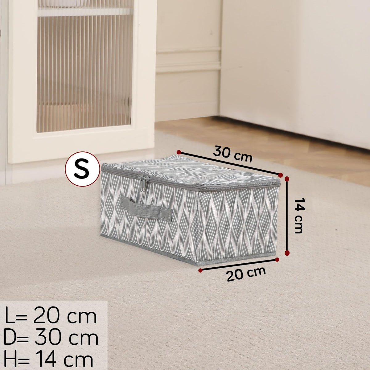Foldable Clothes Organizer Box | Durable Non-Woven Storage with Zipper & Handle