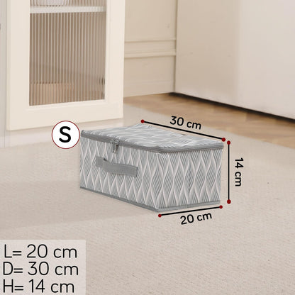 Foldable Clothes Organizer Box | Durable Non-Woven Storage with Zipper & Handle