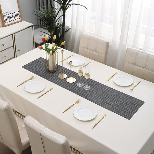 PVC Dining Table Runner, Grey