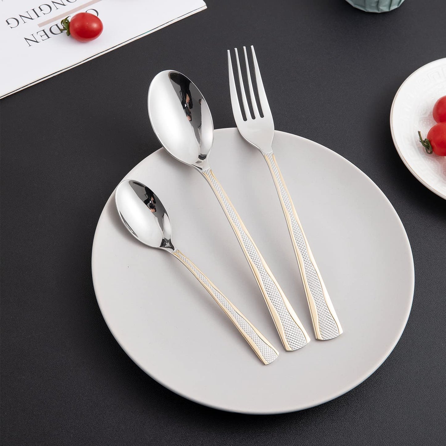 Cutlery Set of 18 / 24 Pcs Stainless Steel Flatware Set, Mirror Finish - Silverware