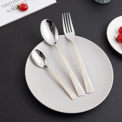 Cutlery Set of 18 / 24 Pcs Stainless Steel Flatware Set, Mirror Finish - Silverware