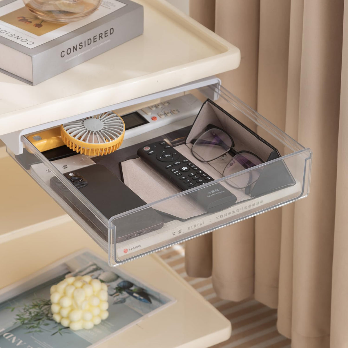 Drawers for Under Table/Wardrobe. Self Adhesive, Easy Installation. Innovative Desk Organizer