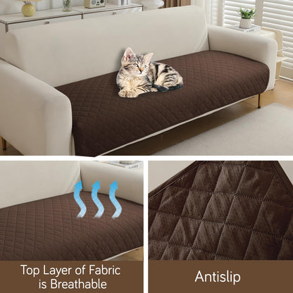 Waterproof Anti-Slip Quick Dry Sofa Seat Mat for 1/2/3 Seater, Brown