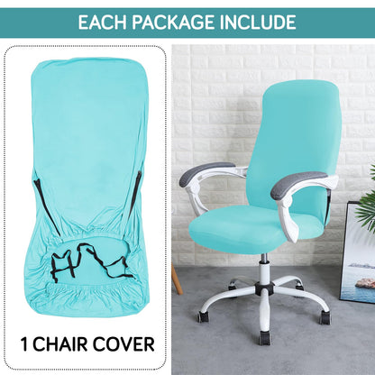 HOKIPO 140gsm Stretchable Office Chair Cover, Sky Blue - Medium / Large