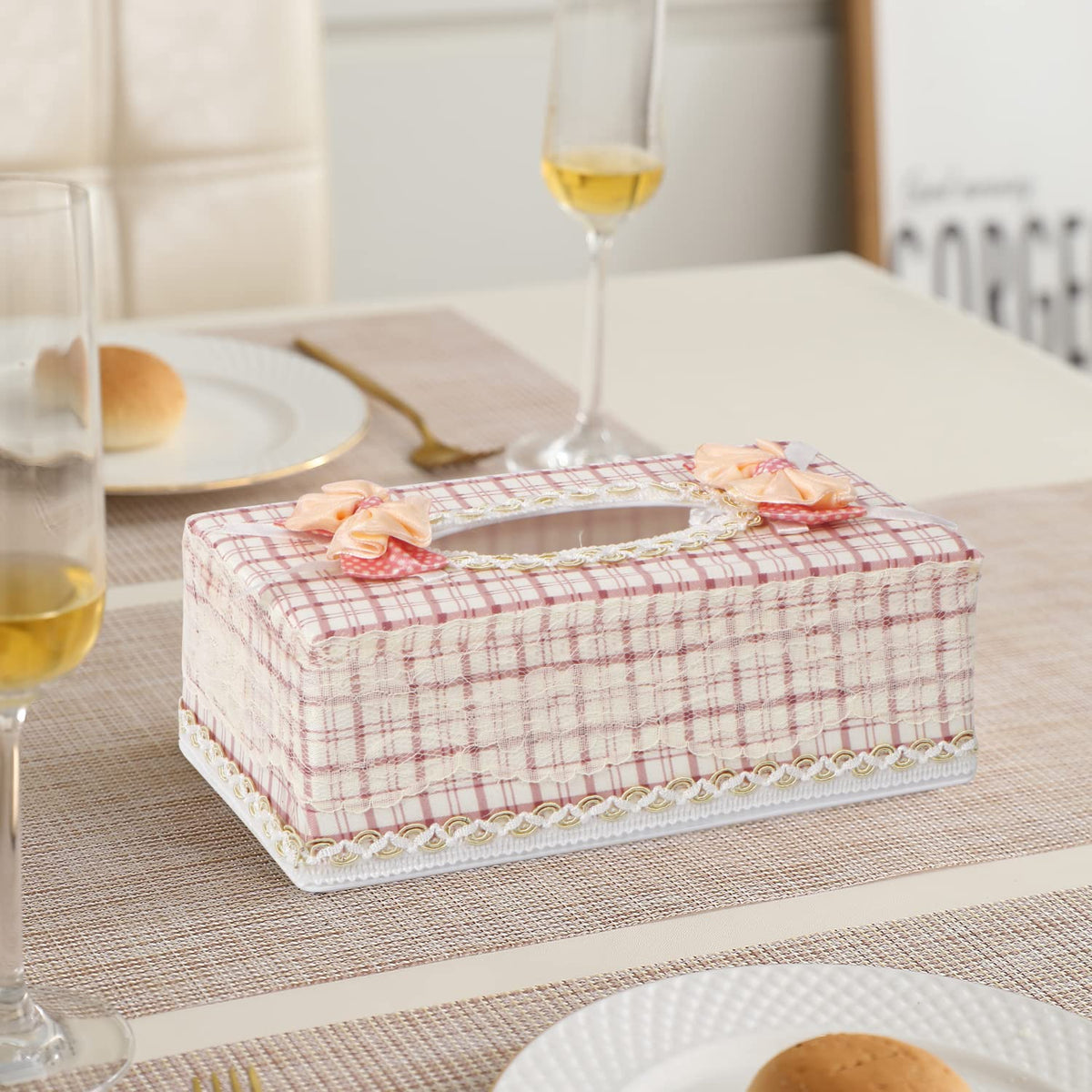 Plastic Tissue Paper Box Holder, Off-white