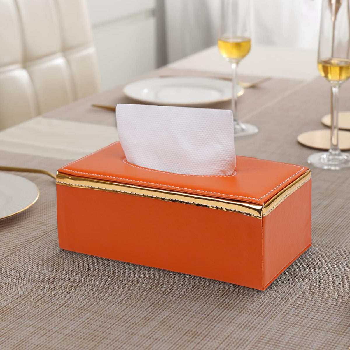 buy premium orange tissue box | HOKIPO