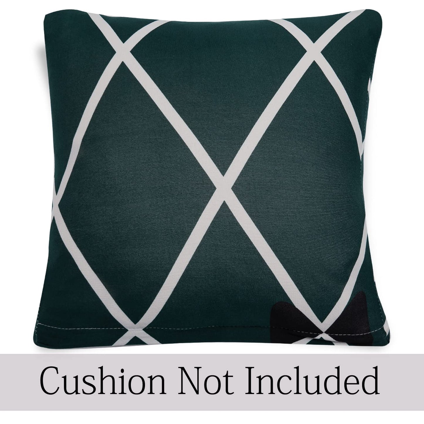 HOKIPO Stretchable Pack of 2 Cushion Cover 16x16, Teal Diamond