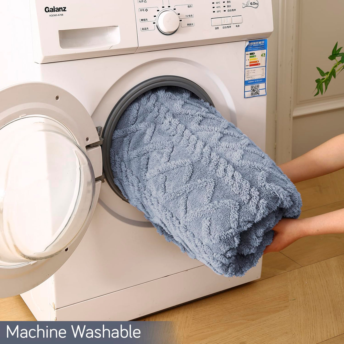 Buy Powder Blue Colour Blanket | Machine Washable | HOKIPO