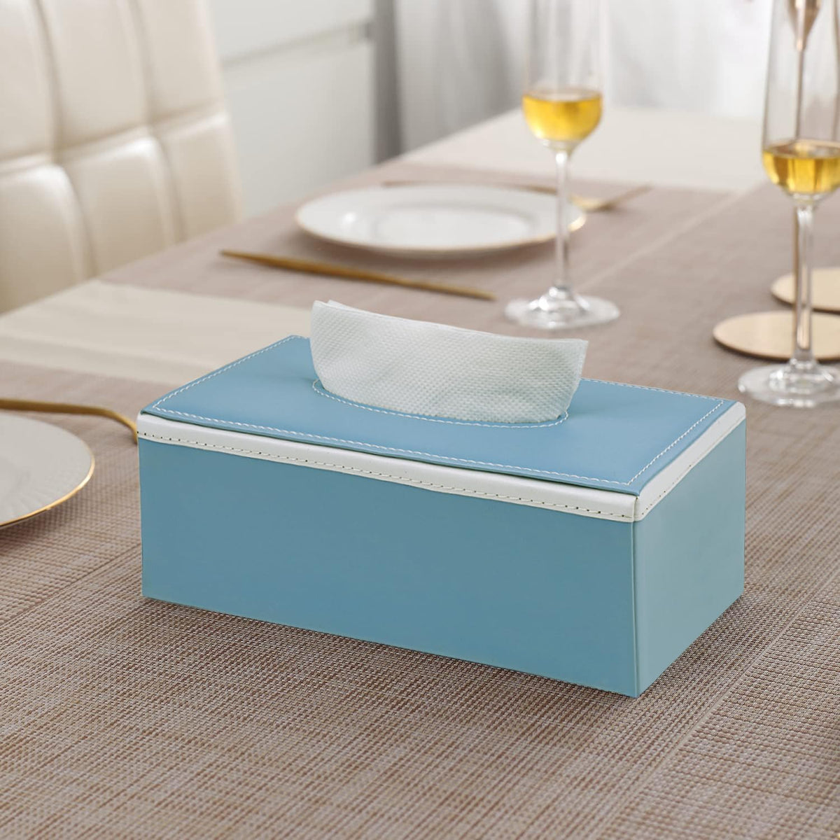 buy premium sky blue tissue box | HOKIPO