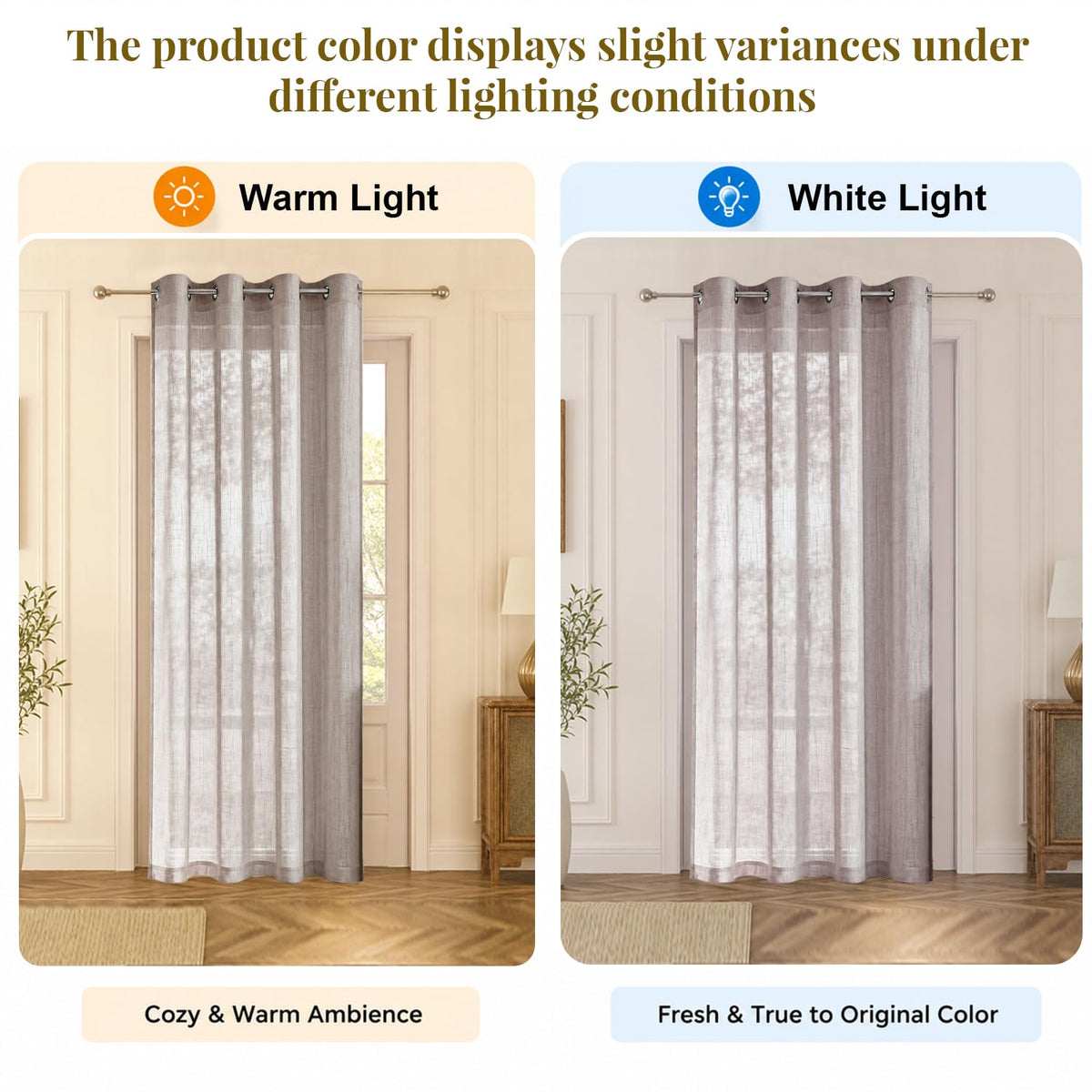 HOKIPO Breeze Sheer Curtains, 7 Feet Long - Dusty Rose - image 5