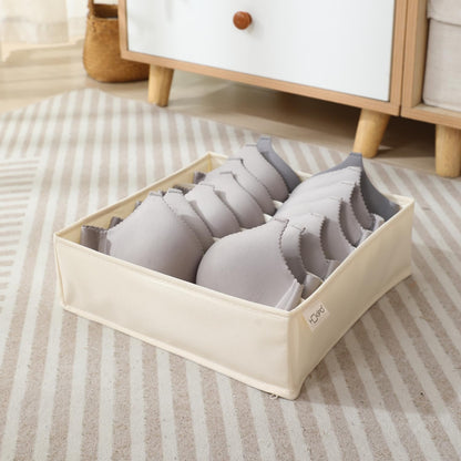 Undergarment Organizer Storage Box for Drawers Panty Socks Tie Lingerie Organizer for Wardrobe, 7/16/24 Grid, Beige
