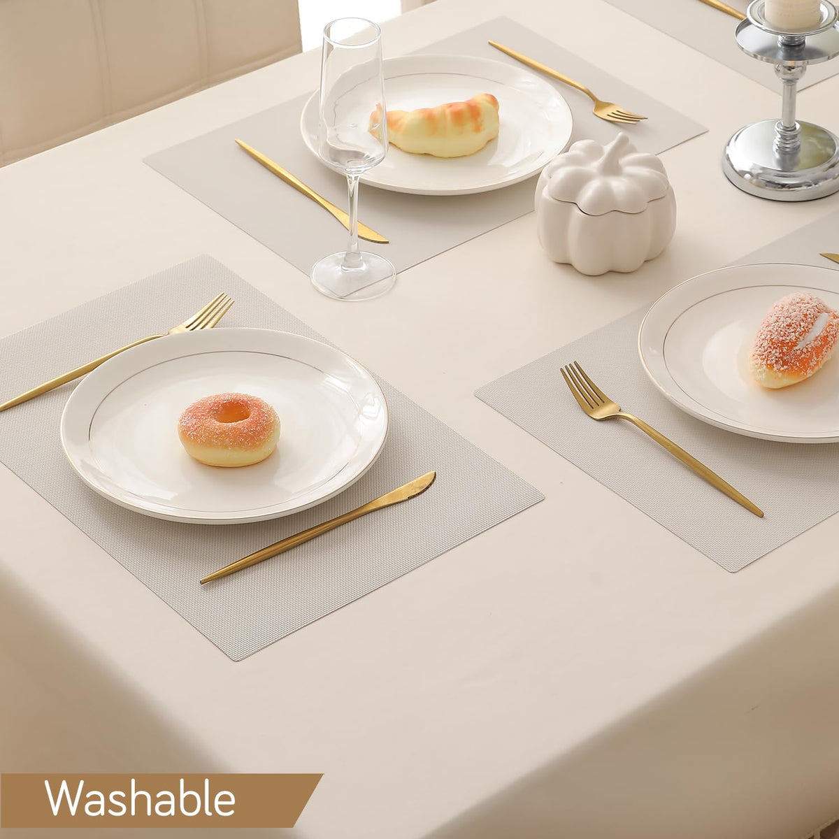Buy Beige washable waterproof placemat | HOKIPO