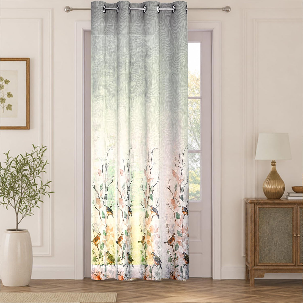 HOKIPO Petal Breeze Sheer Curtains, 7 Feet Long - Ivory Grace - image 2