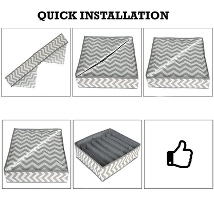 Non-Woven Undergarment Organizer Storage Box For Drawers Bra Panty Socks Tie Lingerie Wardrobe, 7 Grid*2 (Clothing, Grey)