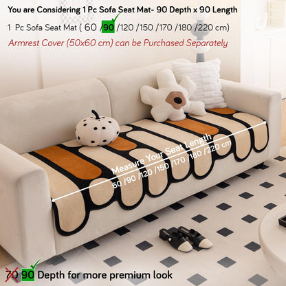 Moderna Curves All Season Sofa Cover Mat, Oyster Beige