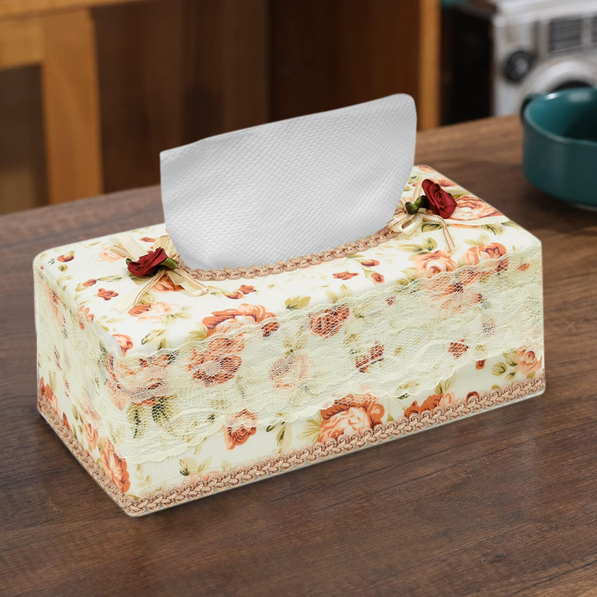 Plastic Tissue Box Holder, Brown