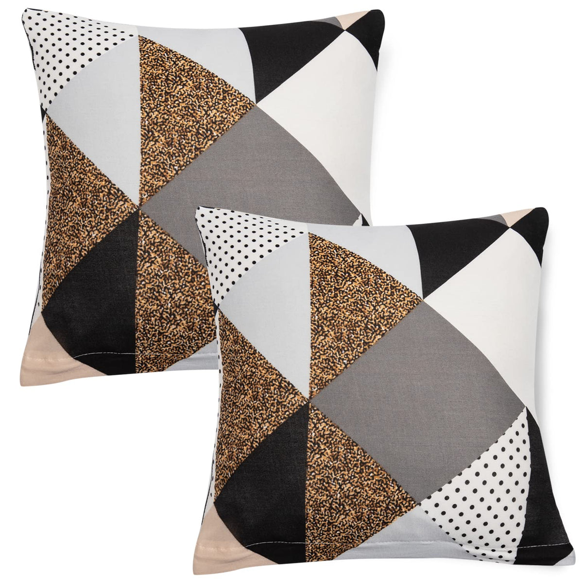 Cute Grey Brown Geometric Print square pillow covers online