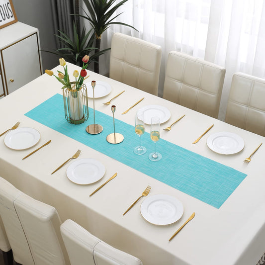 PVC Table Runner, Blue