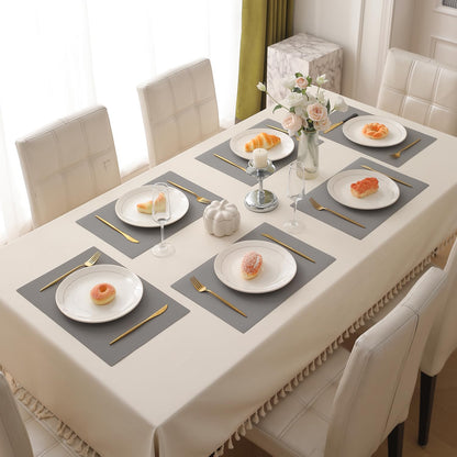 PP Waterproof Dining Table Mat, Fossil Grey