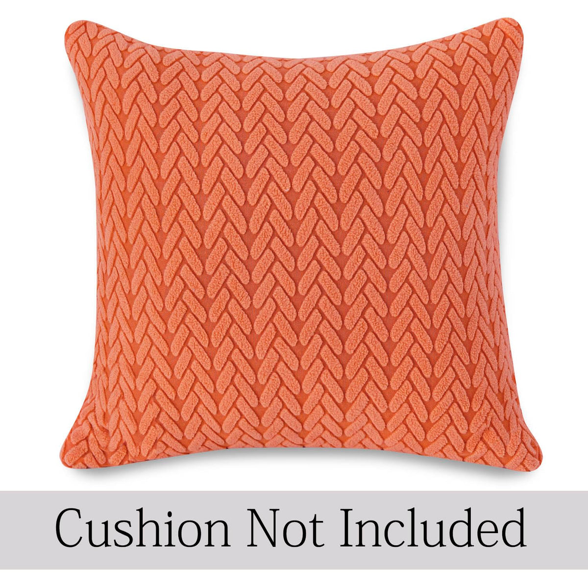 Orange Colour Grid Texture Jacquard Pillow Covers | 18x18 Inch