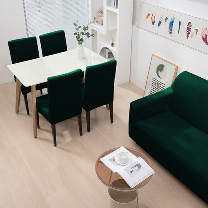 Hunter Green matching elastic velvet chair and sofa covers