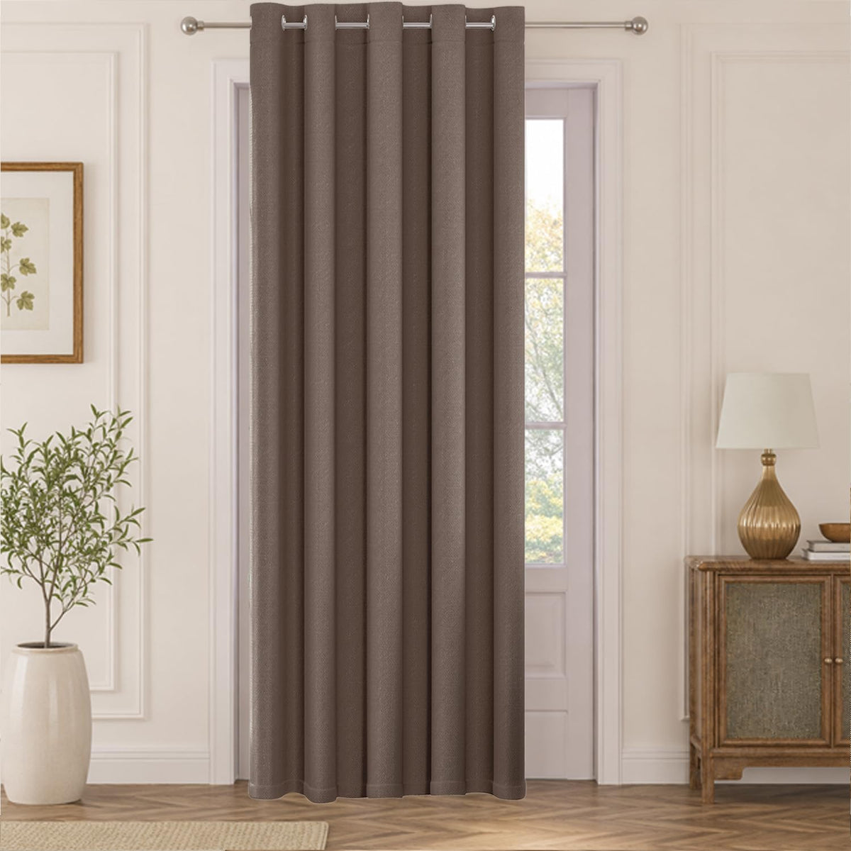 HOKIPO Atmosphere Dimout Curtains, 7 Feet Long - Mocha Brown - image 2