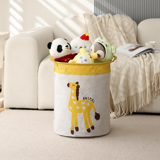 Kids Laundry Bag for Clothes, Toy Storage Basket, Giraffe