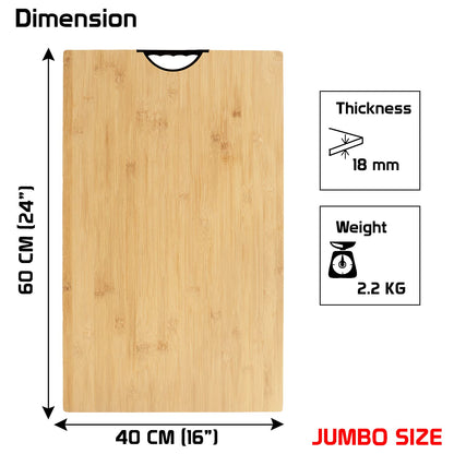 Bamboo Wood Chopping Cutting Board for Kitchen, Beige