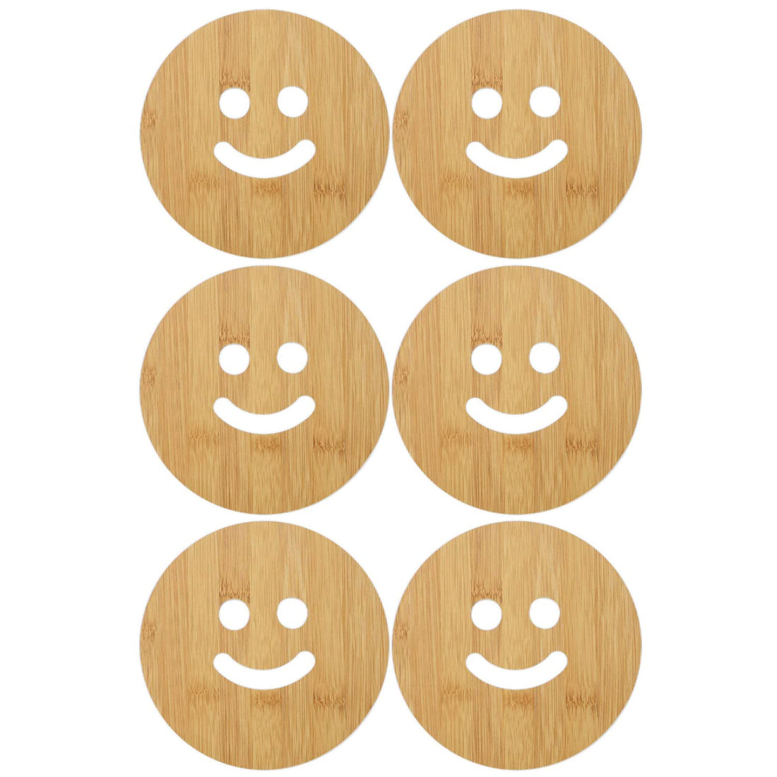 Buy Smiley Wooden Coasters | HOKIPO