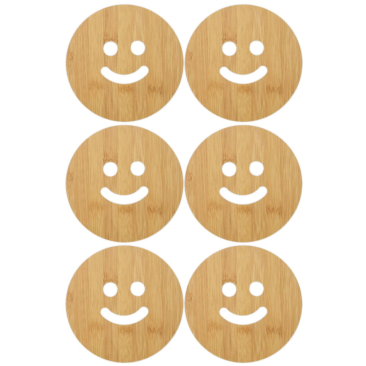 Buy Smiley Wooden Coasters | HOKIPO