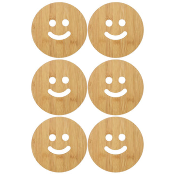 Buy Smiley Wooden Coasters | HOKIPO
