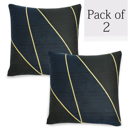 HOKIPO Stretchable Pack of 2 Cushion Cover 16x16 inch , Seaweed Geometric Abstract