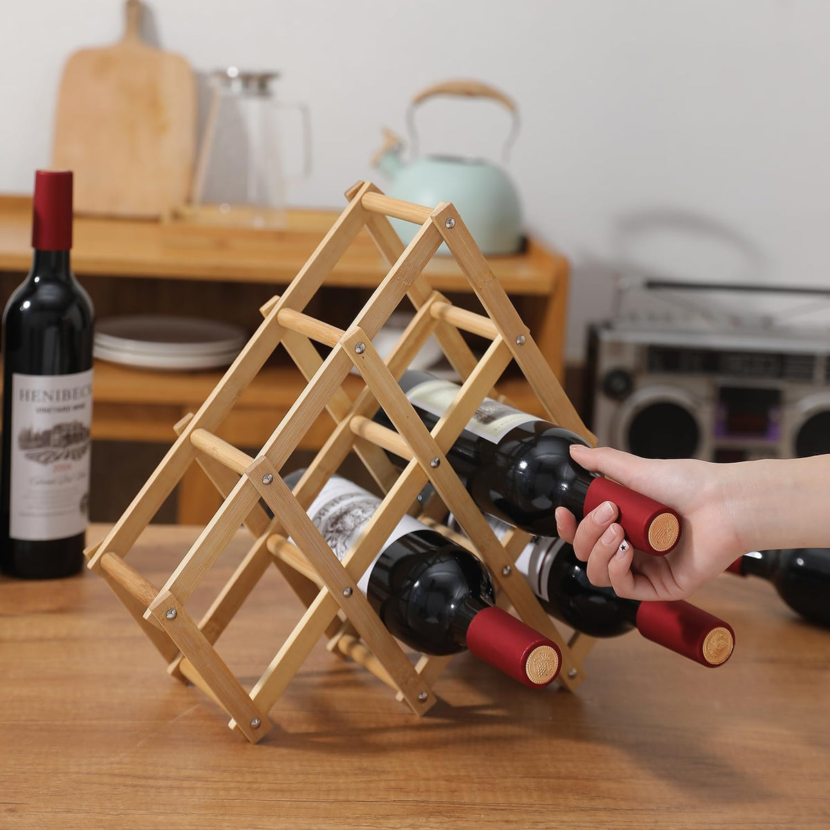 Wooden 5/6 Wine Bottle Display Rack