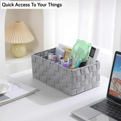 Nylon Storage Basket Desk Organizer, Grey