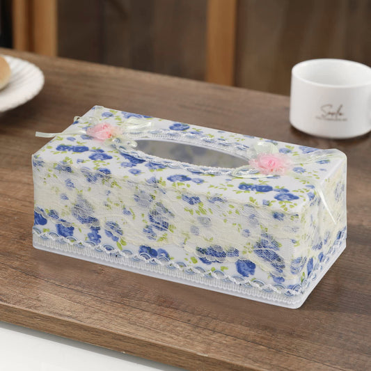 Plastic Tissue Paper Box Holder, Blue