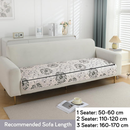 Quilted 1/2/3 Seater Waterproof and Anti-Slip Sofa Cover Mat, Dandelion Anchor Grey