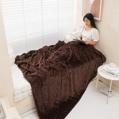 AC Fleece Blanket Queen, Brown