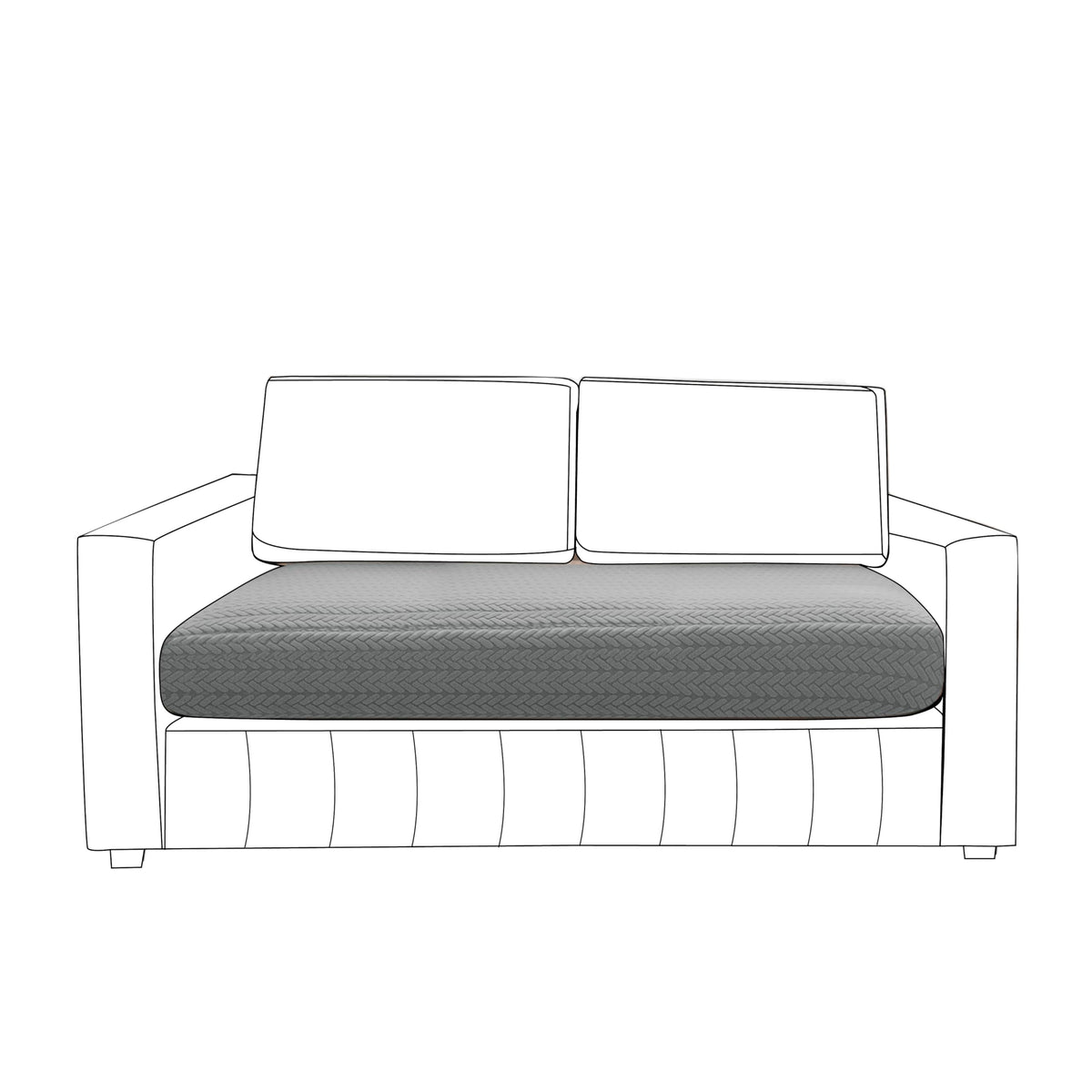 Stretchable Thick Jacquard Textured Seat Couch Cushion Cover for 1/2/3 Seaters, Dark Grey