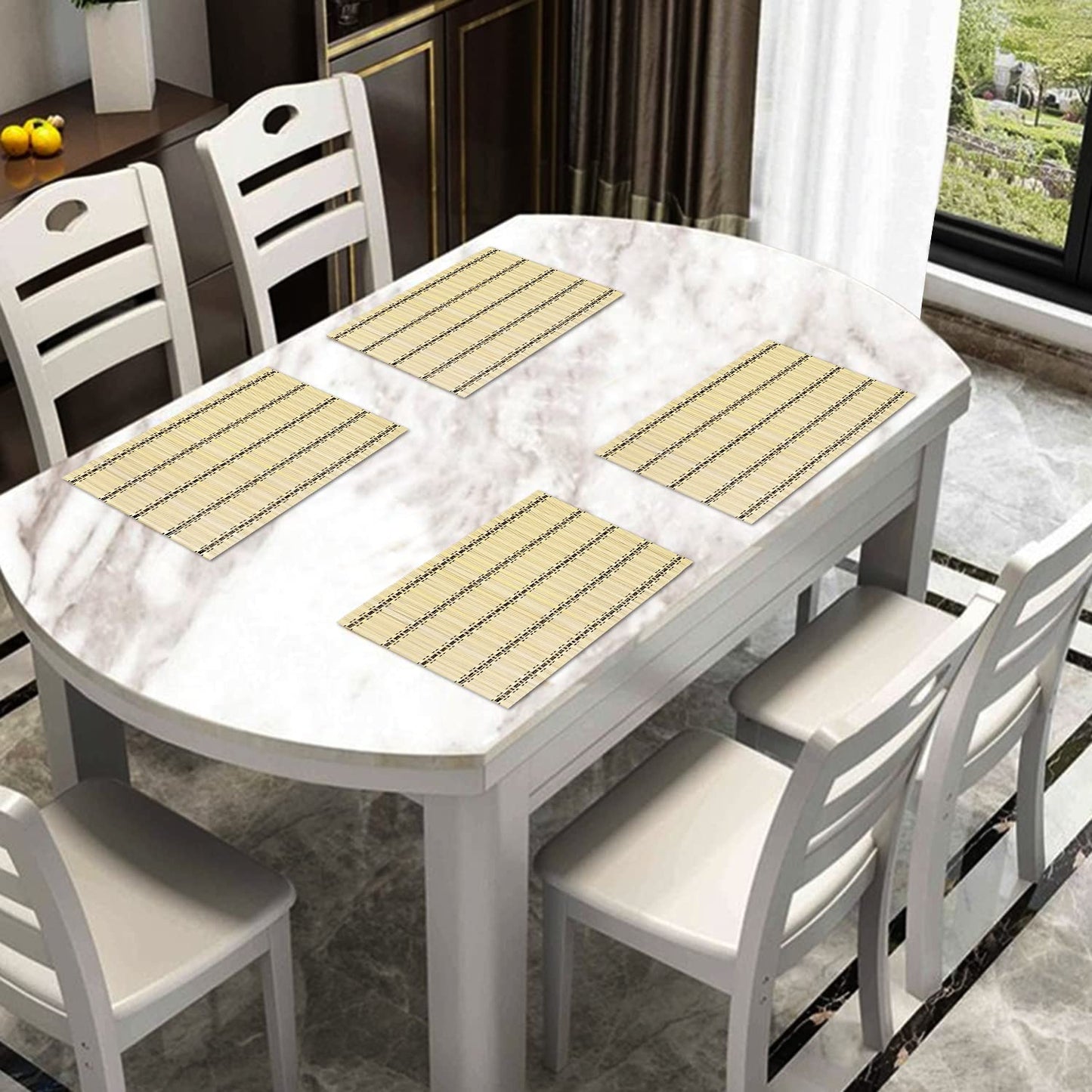 Bamboo Heat Resistant Table Mats Set Of 4, 45 X 30Cm