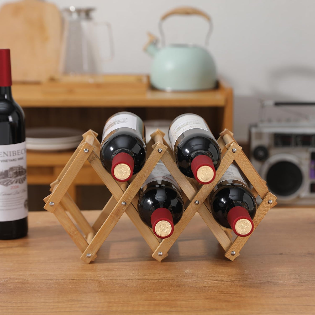 Wooden 5/6 Wine Bottle Display Rack